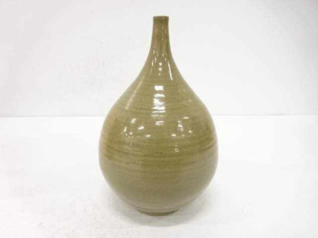  虫明焼　松本学造　花入